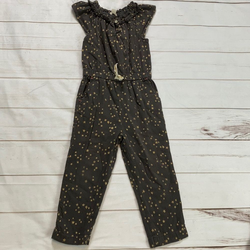 Crew Cuts Girls Gold Star Printed Jumpsuit Size 4